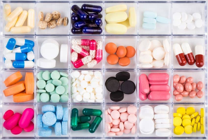 Pills in containers Pills in containers